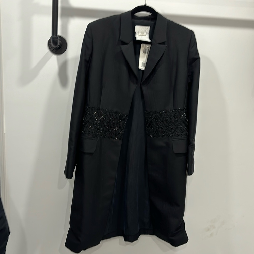 Badgley Mishka Wool & Silk Long Sequined Wonen’s Jacket - size 12